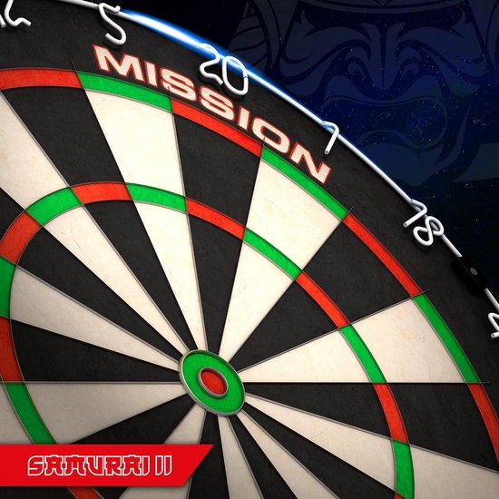 Professioneel Wedstrijddartbord met Ultradunne Draadconstructie - Niet-vervagende Kleuren - Mission Darts Samurai II DB023 Dartbord van Mission — afbeelding 3