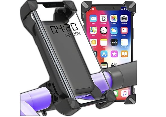 Foto: Telefoonhouder voor fiets verstelbaar anti shock mobiele telefoonhouder voor op het stuur voor motorfiets en scooter racefiets voor iphone huawei samsung xiaomi zwart 4 7 inch 