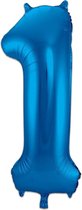 Cijfer Ballonnen Ballon Cijfer 1 Verjaardag Versiering Feest Helium Ballonnen Cijferballon Folieballon Blauw Xl Formaat