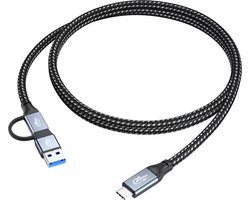 USB-C naar USB-C/USB-A Combikabel met 10Gbit/s Data+Video 4k+100W Opladen (1.5 meter) USB-C naar USB-C/USB-A Combikabel met 10Gbit/s Data+Video 4k+100W Opladen (1.5 meter)
