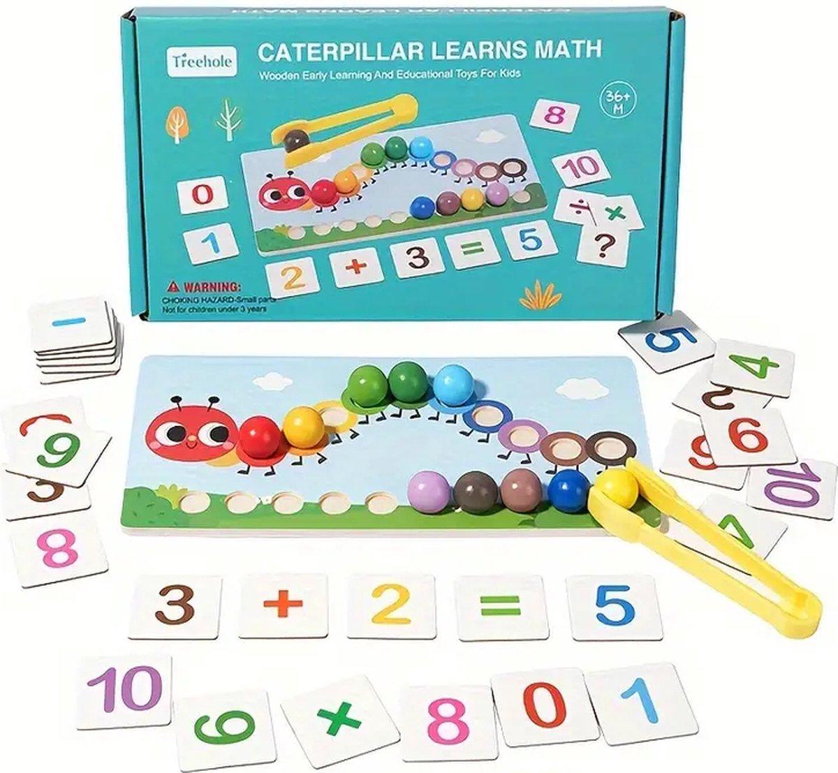 Baby Sonrisa Houten Rekenspel Montessori – Educatief - Telspel met Pincet – Educatief Speelgoed 3 Jaar+ – Kleuren Sorteren & Fijne Motoriek — afbeelding 10