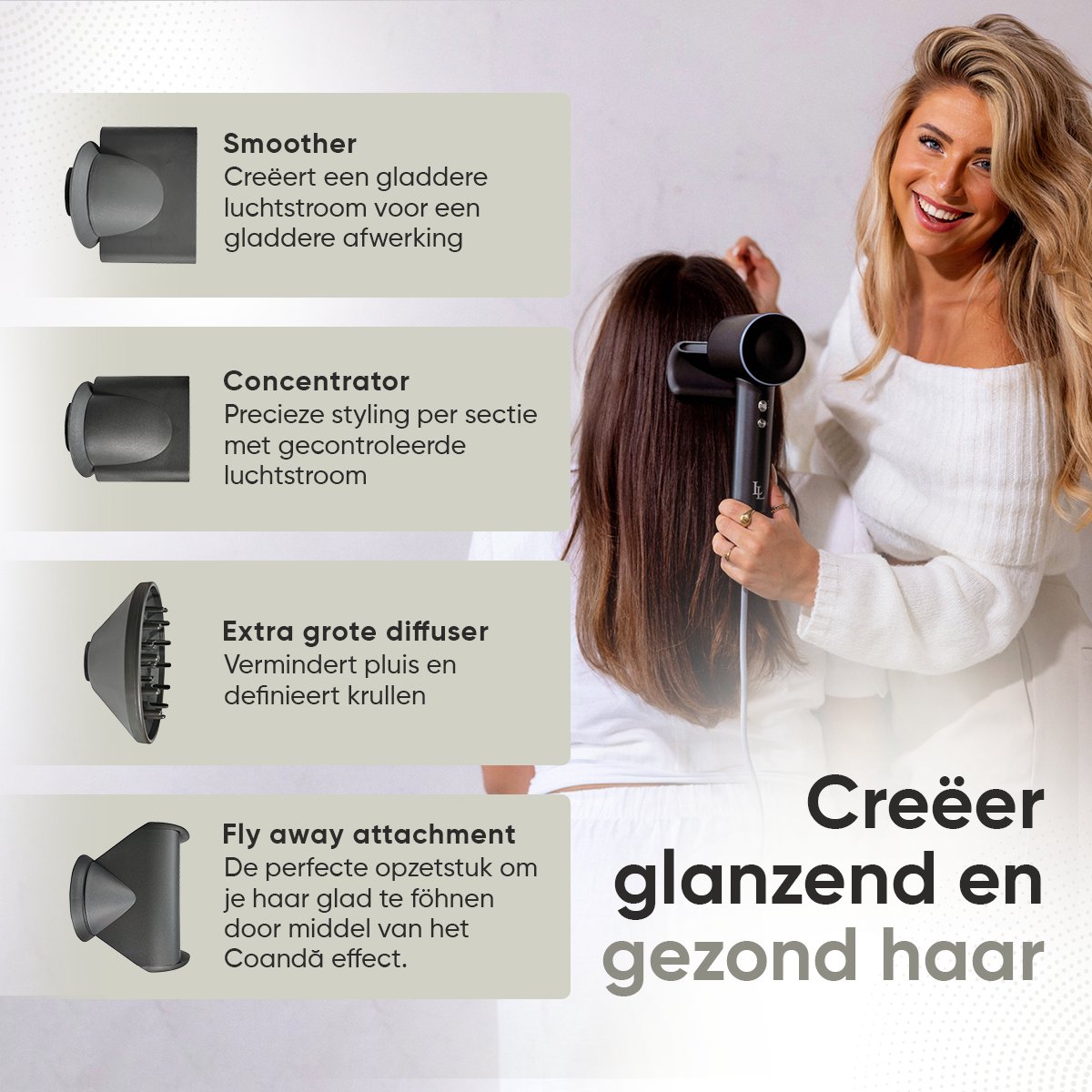 Largolash V6 Fohn met Diffuser - (EAN: 8721008892108) - afbeelding 3