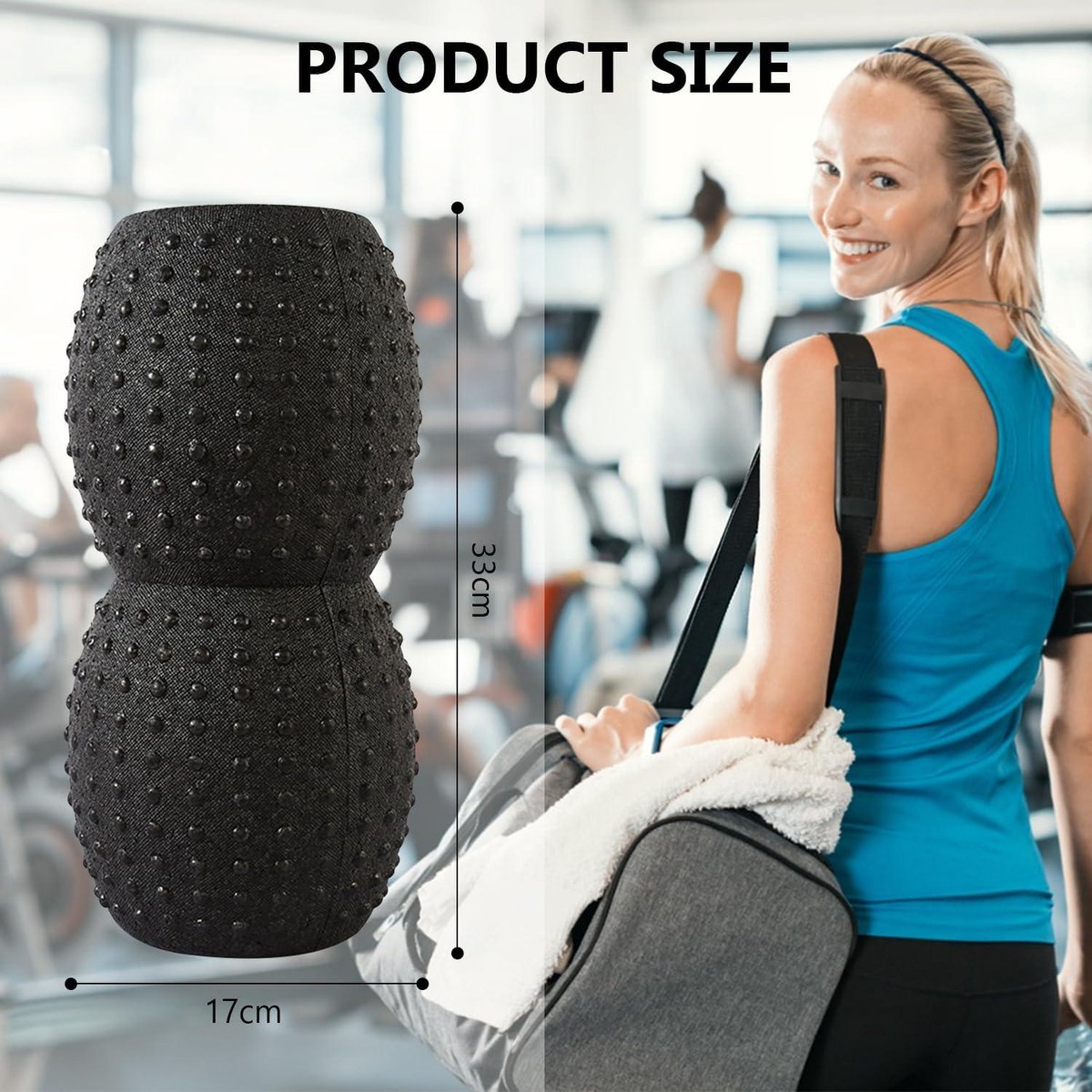 Rouleau De Massage En Mousse Haute Densité - 33 Cm - Pour Auto-massage, Récupération Musculaire, Yoga, Fitness - Rose