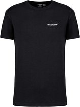 Heren Tee SS met Ballin Est. 2013 Backprint Rose Shirt Print - Zwart - Maat M