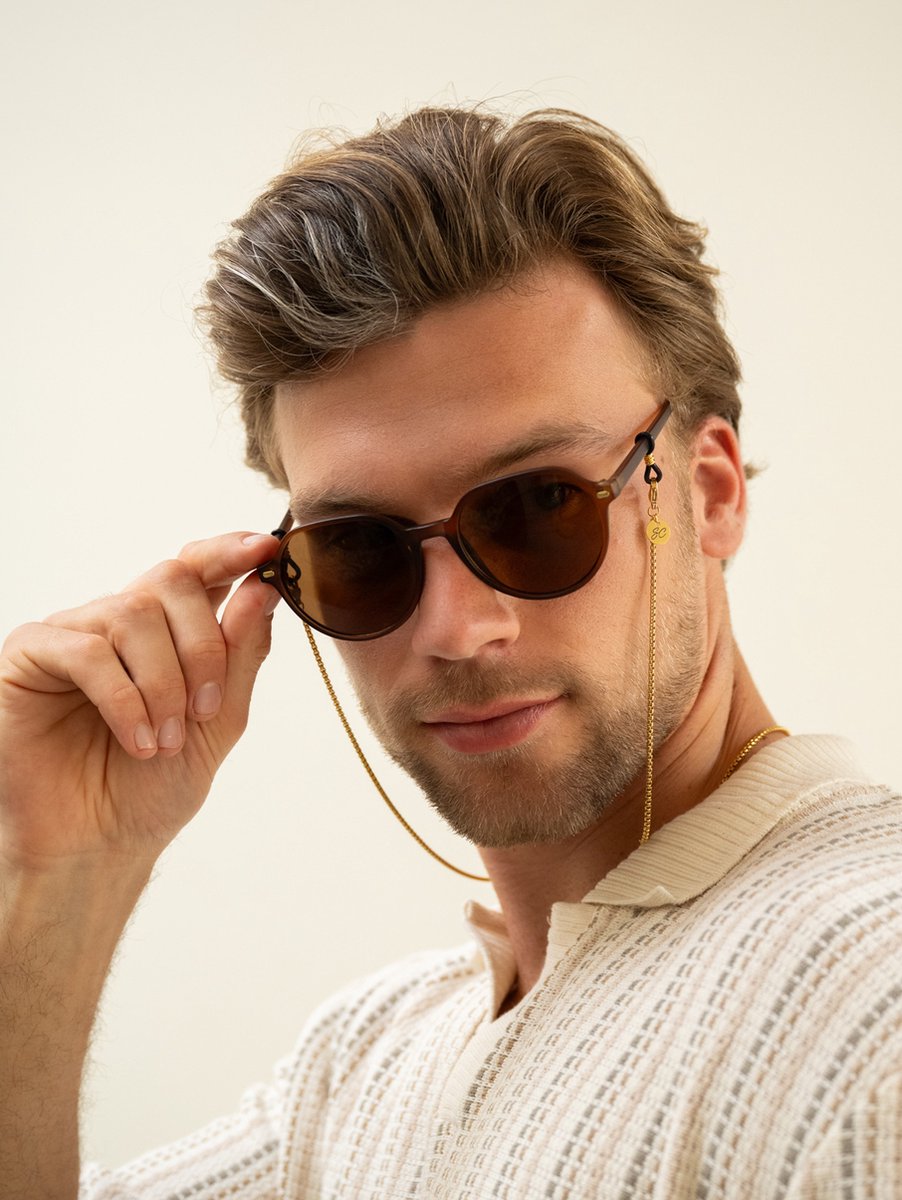 Brilkoord Heren classic - Elegante Gouden Zonnebril koord - Hoogwaardige kwaliteit - Water resistant