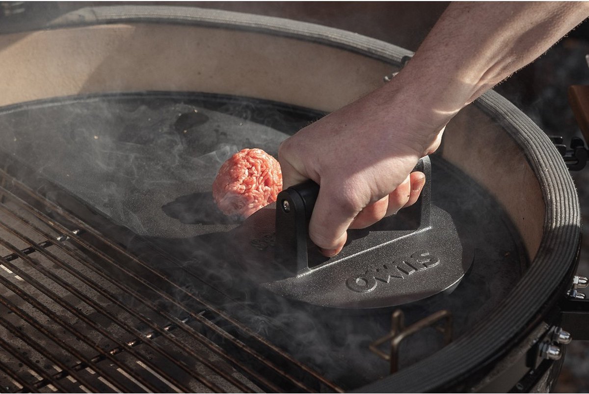 Gietijzeren Grillpers - Steak Vlees Pers Vlees Vlees Flattener Bacon Press - Smash Burger Pers voor Bakplaat Panini Pers Grill Sandwich Pers Met Houten Handvat