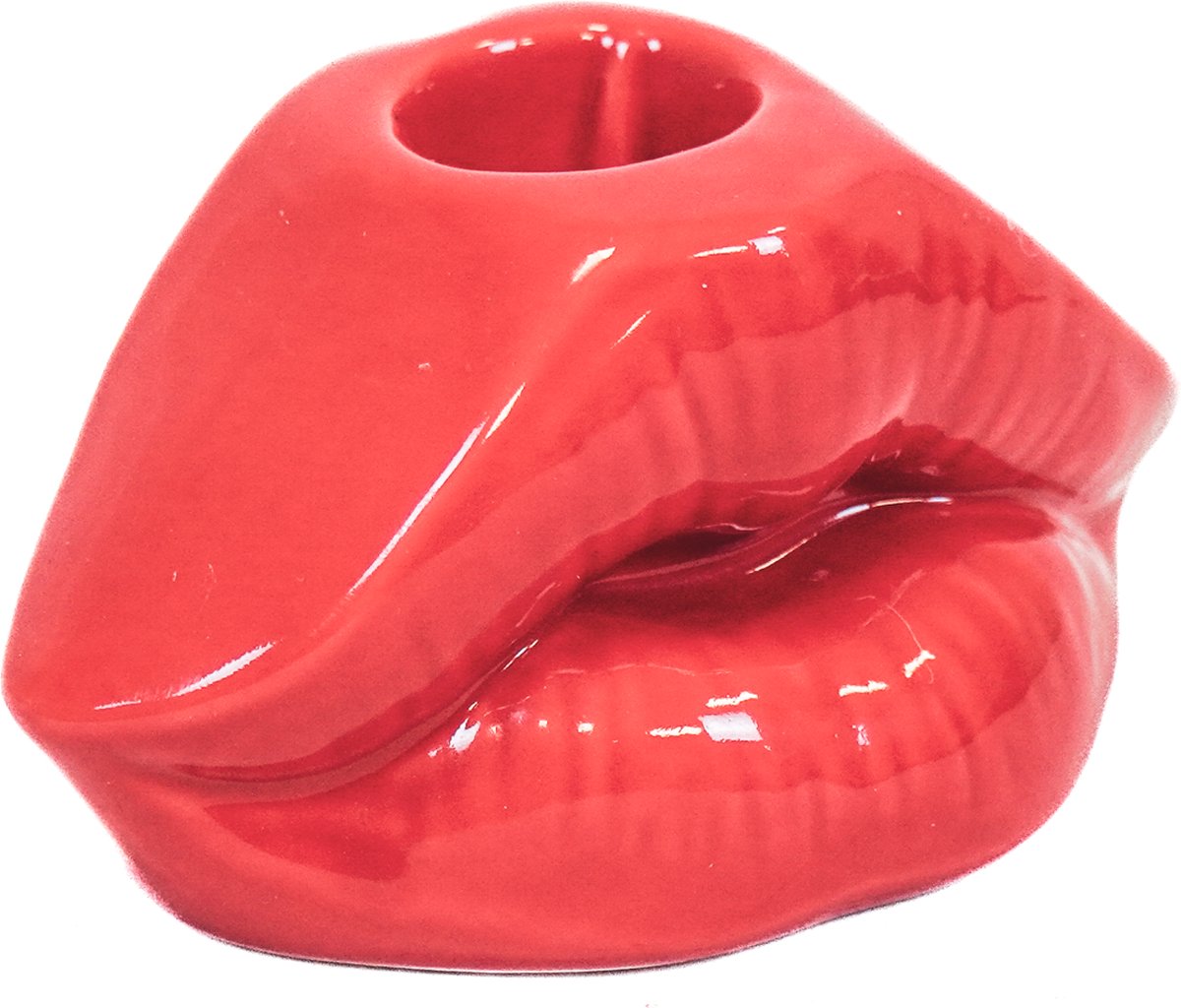 Housevitamin Lips Don't Lie Kandelaar - Dopamine Decor - Design - Eyecatcher - Rood - 10,5x6,5x5,5cm.