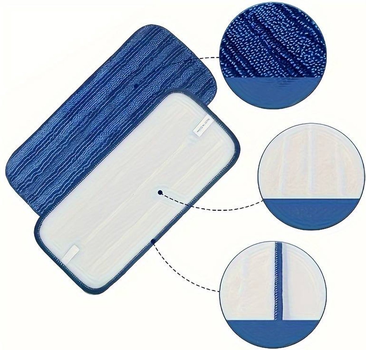 Goedkoopste Vervangingsdoek - Blauw - Mop - Compatible met swiffer Wetjet - Microvezeldoek - Uitwasbaar - Herbruikbaar - Dweilpads voor hardhout - tegels - laminaat - Vinyl