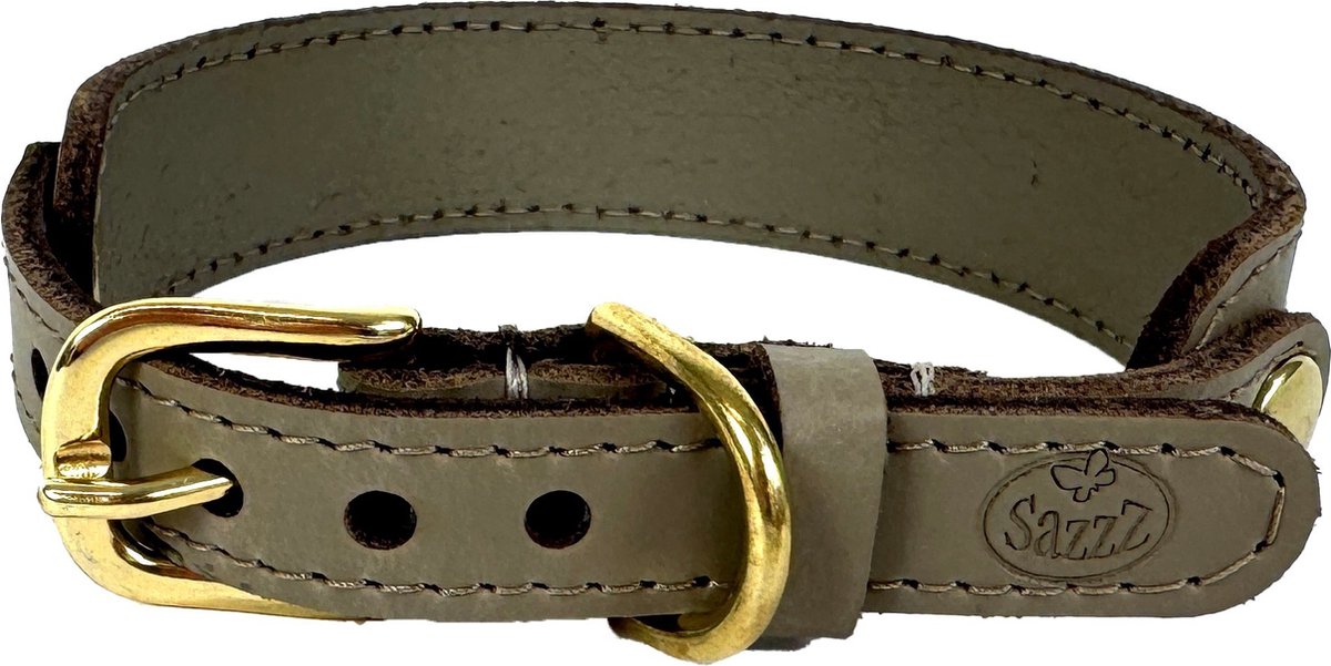 Sazzz Halsband Hond Sweetie Classic Leer Taupe