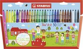 STABILO Trio A-Z - Viltstift - Met Ergonomische Driekantige Gripzone - Etui Met 30 kleuren