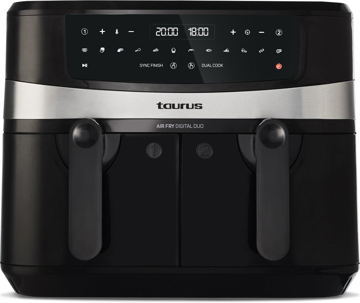 TAURUS Air Fry Digital Duo Frituurpan Zwart