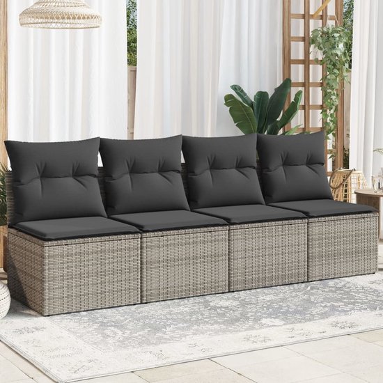 vidaXL Tuinbank 2-zits met kussens poly rattan lichtgrijs, loungebank, lounge bank, tuinmeubilair, tuin bank, tuinmeubel, tuin meubel, tuin meubilair vidaXL Tuinbank 2-zits met kussens poly rattan lichtgrijs, loungebank, lounge bank, tuinmeubilair, tuin bank, tuinmeubel, tuin meubel, tuin meubilair