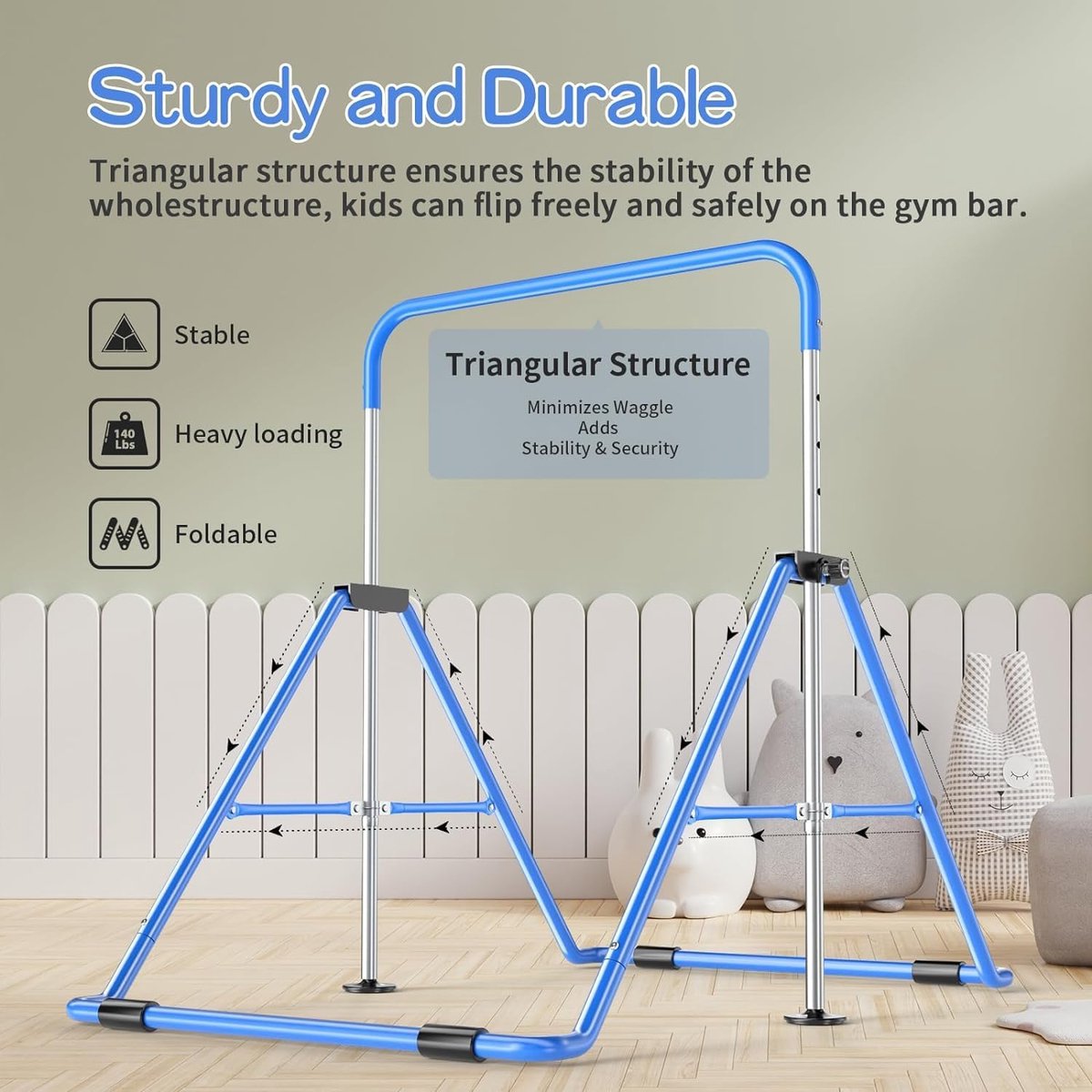 Barre horizontale pliable et réglable pour enfants, pour terrain de jeu de gymna
