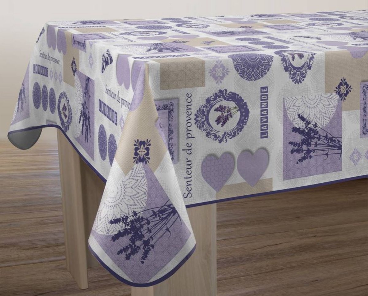Tafelkleed anti-vlek Lavande violet 200 x 150cm Tafellaken - Decoratieve Tafel Accessoires - Woonkamer Decoratie - Bonne et Plus®