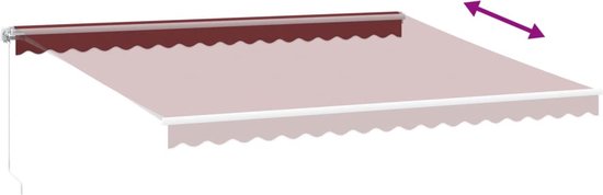 vidaXL - Auvent - manuel - extensible - avec - LED - 450x300 - cm - rouge bordeaux