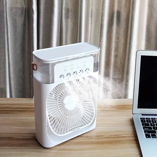 Climatiseur Mobile 5 En 1 Mini Portable Silencieux - Refroidisseur D'Air Ventilateur Avec Brumisation, 3 Vitesses & Lumières LED, Idéal Été