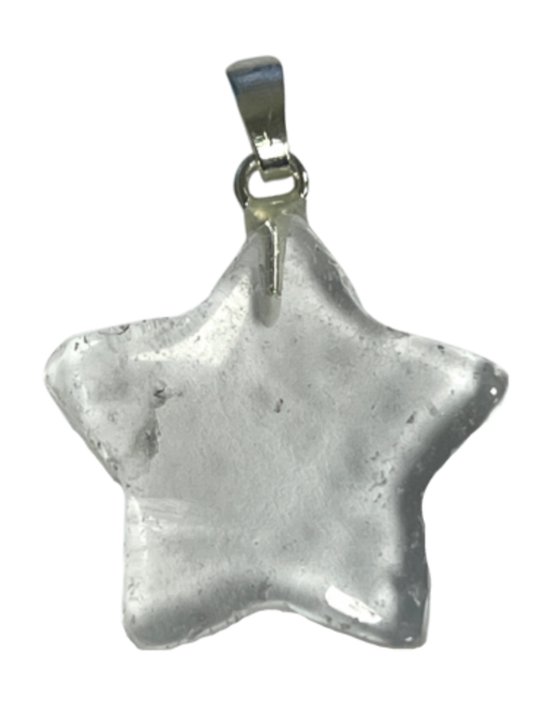 Pendentif étoile en cristal de roche 20 mm
