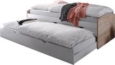 Kajuitbed Nasri 90x200 met bedlade - sonoma eik/wit