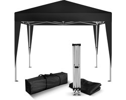 Kronenburg Vouwtent Partytent 2 x 2m, Kleur Zwart - Zonder Zijelement - Waterdicht Pavillon - UV-bescherming 50
