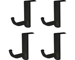 4 pack - Plastic hoofdtelefoonhouder - Koptelefoon Houder - Headset Houder - Rackstan daardhaak - voor computer Internetbar Bureau Kantoor -Monitor Houder - Zelfklevend(4-pack, zwart)