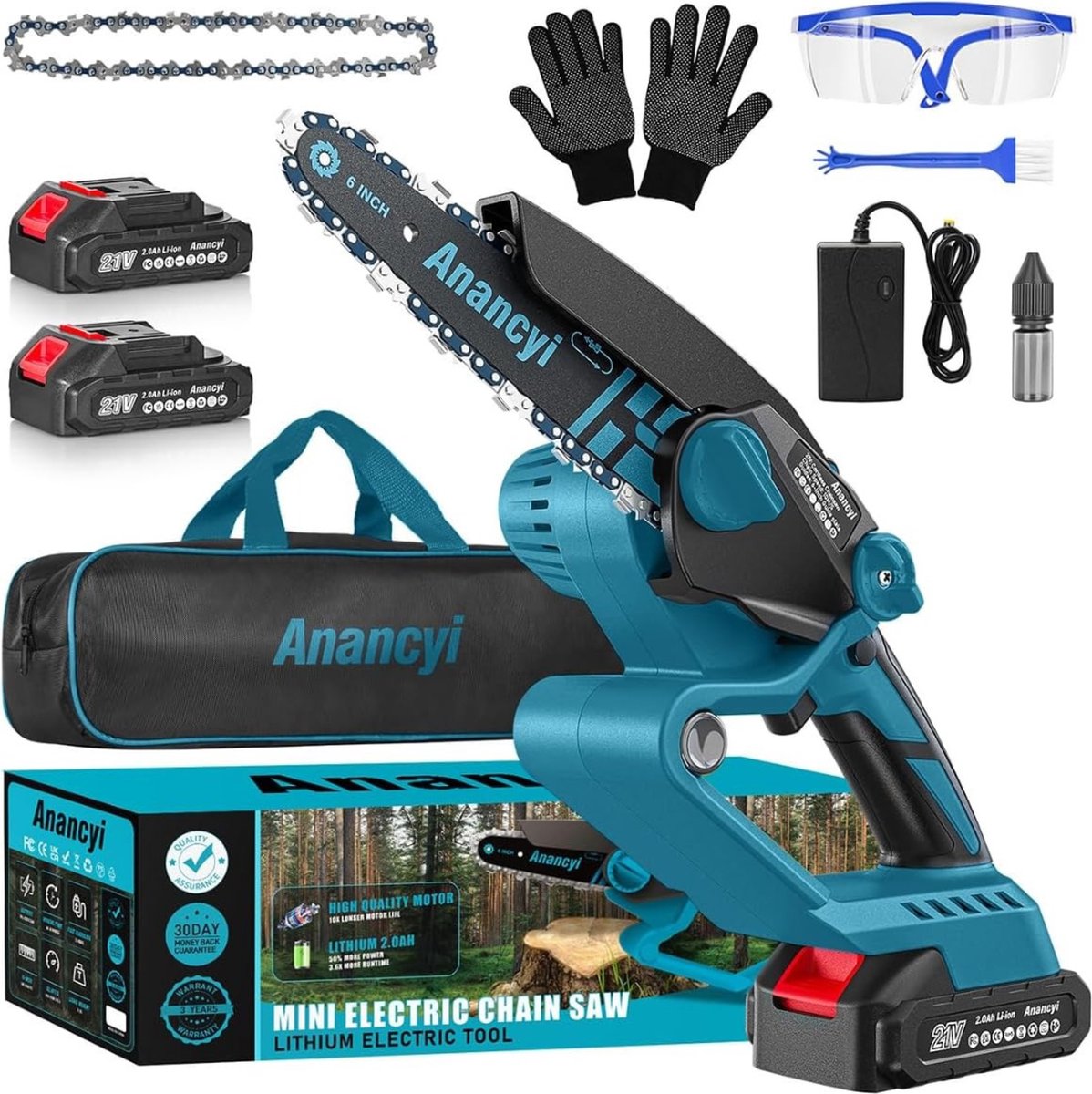 ANACYI ANANCYI Mini Kettingzaag Accu Kettingzaag Electrisch Elektrische Snoeischaar Electrische Snoeischaar Met Accu