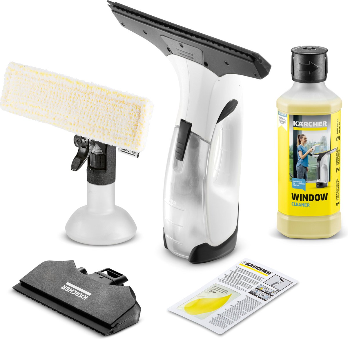 Bol.com Kärcher Window Vac WV 2 Plus N - Accuduur: 35 min, LED-indicatie - 2 Zuigmondstukken - Spuitfles met microvezelhoes - 20... aanbieding