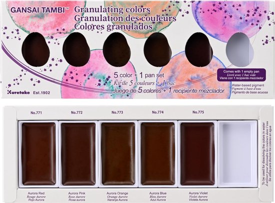 Foto: Kuretake gansai tambi granulating 5 watercolors set 1 empty pan professional quality