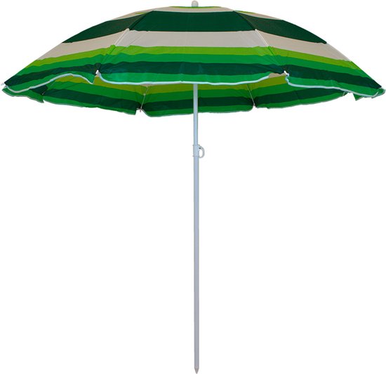 Master Grill&Party - Parasol - tuinparasol - 180 cm diameter - witte en groene strepen