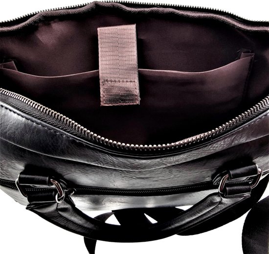 Sacoche Homme Simili Cuir Noir - Besace Style Urbain - Occasion Très Bon état