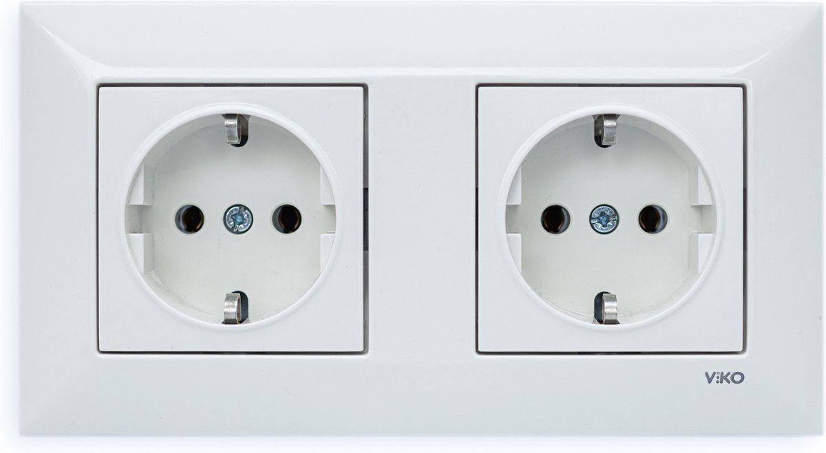 Stopcontact-Panasonic Viko-Inbouw -Wit-Randaarde-Compleet-Meridien Serie