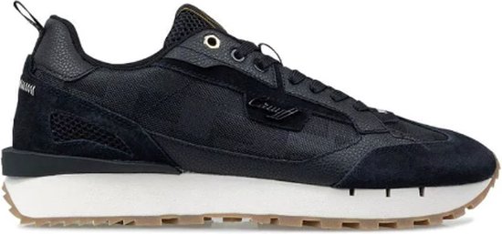 Cruyff Melior Sneaker Teknit Tumbled Leather Black/Gold