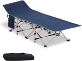 LBB Veldbed - Kampeerbed - Vouwbed - Stretcher- Opvouwbaar - 1 Persoons - Blauw
