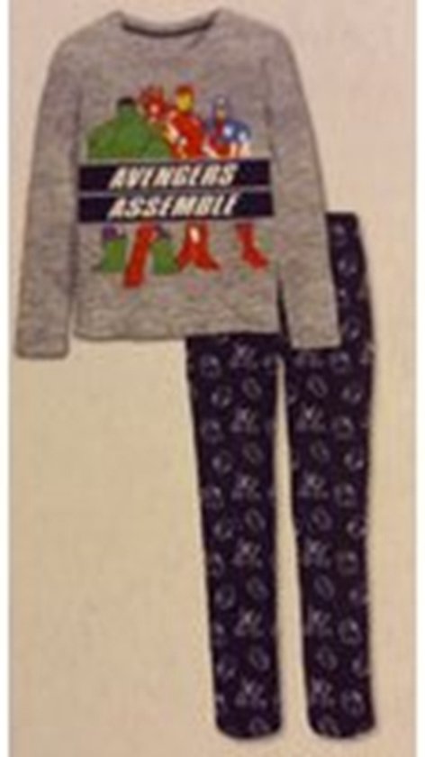 Avengers pyjamaset - blauw - grijs - katoen - maat 104/110 - 4-5 jaar