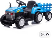 Elektrische Tractor voor Kinderen - 12V - met Aanhangwagen - Blauw