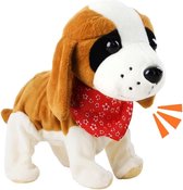 Interactieve Knuffel Hond | Interactieve Loop, Blaf, Staart Kwispelen | Aanraakherkenning | Educatief Speelgoed voor Kinderen