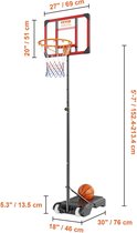 Vevor® Verstelbare basketbalpaal - Basketbalring - Voor buiten - 1.5 tot 2meter hoog