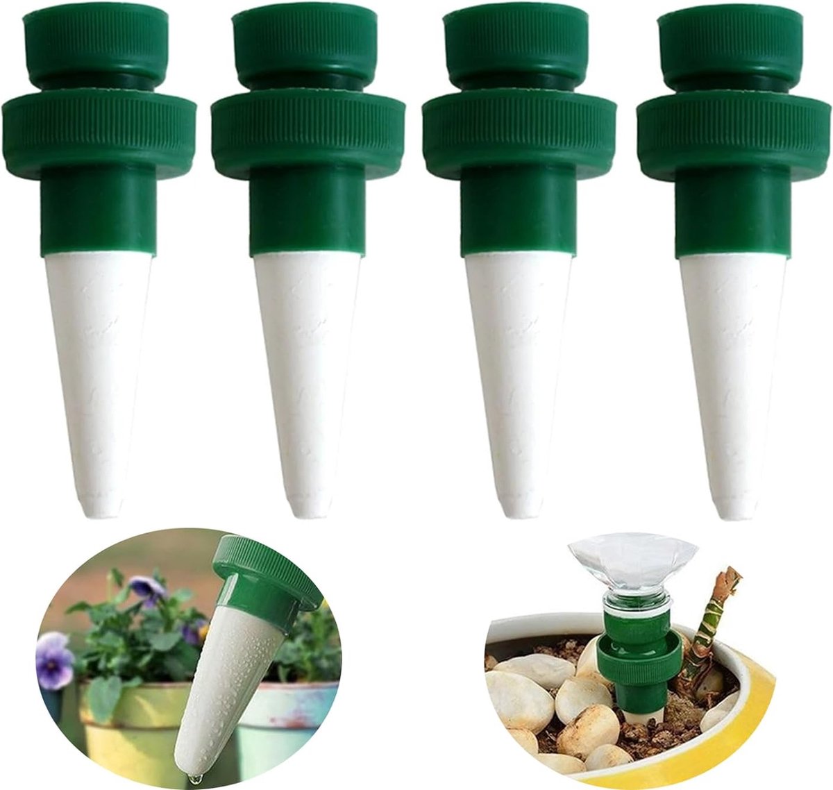 Lot De 4 Arroseurs Automatiques En Terre Cuite En Forme D'abeille - Pour Plantes D'intérieur Et Balcon - Arrosage Lent Et Autonome Pendant Les Vacances