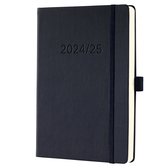 Sigel weekagenda - Conceptum - 24/25 - 18-maands - met notitieruimte - zwart - hardcover - SI-C2503