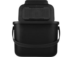 Practic Mini Bini - Afvalbak 6L - met deksel en handvat voor de keuken - BPA-vrij - Zwart - 17cm x 24.5cm x 19cm