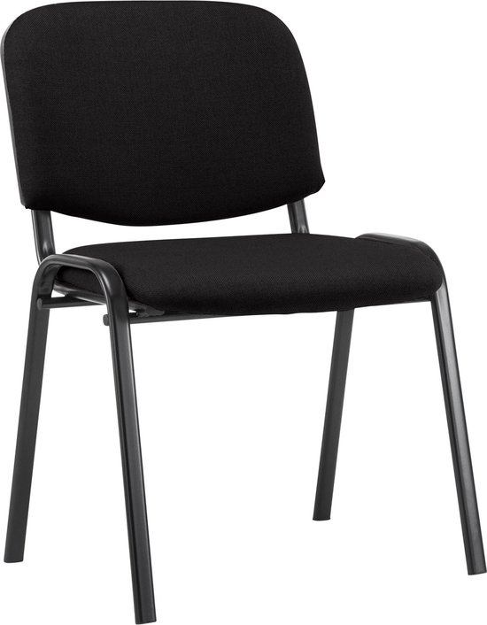 CLP Ken Eetkamerstoel - Vergaderstoel - Zonder armleuning - Stof - zwart