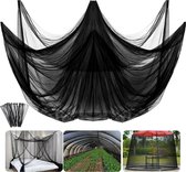 Insectengaas 5 x 17 m voor vogels en planten - 2 stuks tuingaas met 50 banden - tuininsectengaas voor bescherming tegen insecten - plantenhoes fruitbloesem vogelwerend bird netting