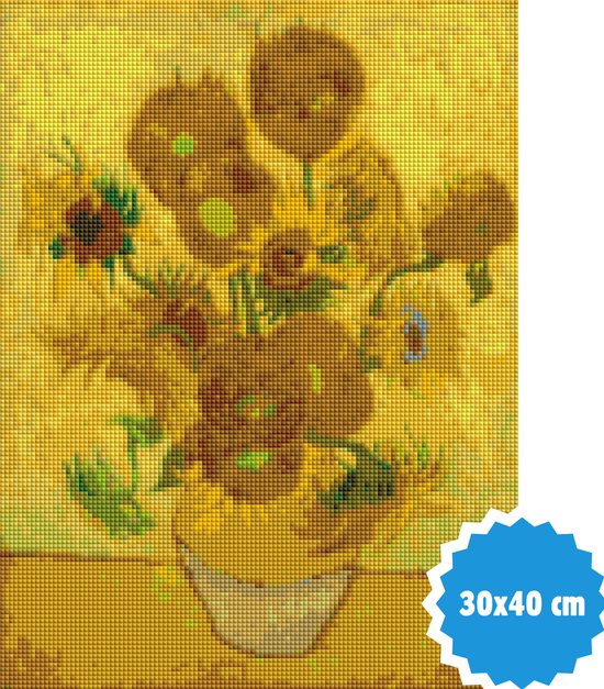 F4B Diamond Painting Zonnebloemen - Van Gogh - 30x40 cm - Kunst - Oude Meesters