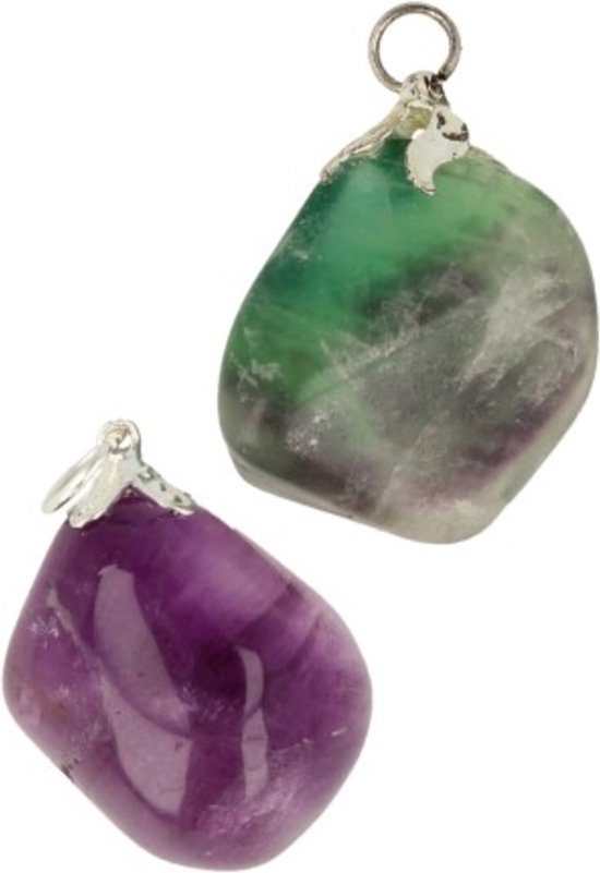 Pendentif Pierre Précieuse Fluorite Arc-en-ciel