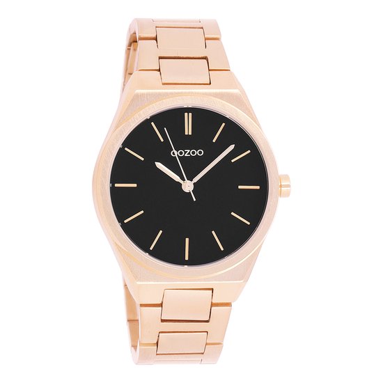 OOZOO Timepieces - Rosé goudkleurige horloge met rosé goudkleurige roestvrijstalen armband - C10529
