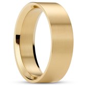 Matte Goudkleurige Stalen Ring