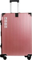 A To Z Traveller Safralu - Reiskoffer 77cm - Luxe Aluminium - 90L - Roze - TSA Slot
