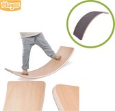 Playos® - Houten Balansbord - met Vilt - tot 200 kg - Kinderen en Volwassenen - 82 x 30 cm - Wiebelbord Peuters - Balanceerbord - Balance Board - Montessori Speelgoed