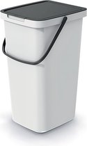 Keden GFT of rest afvalbak - creme wit - 25L - afsluitbaar - 26 x 29 x 48 cm - klepje/hengsel - afval scheiden