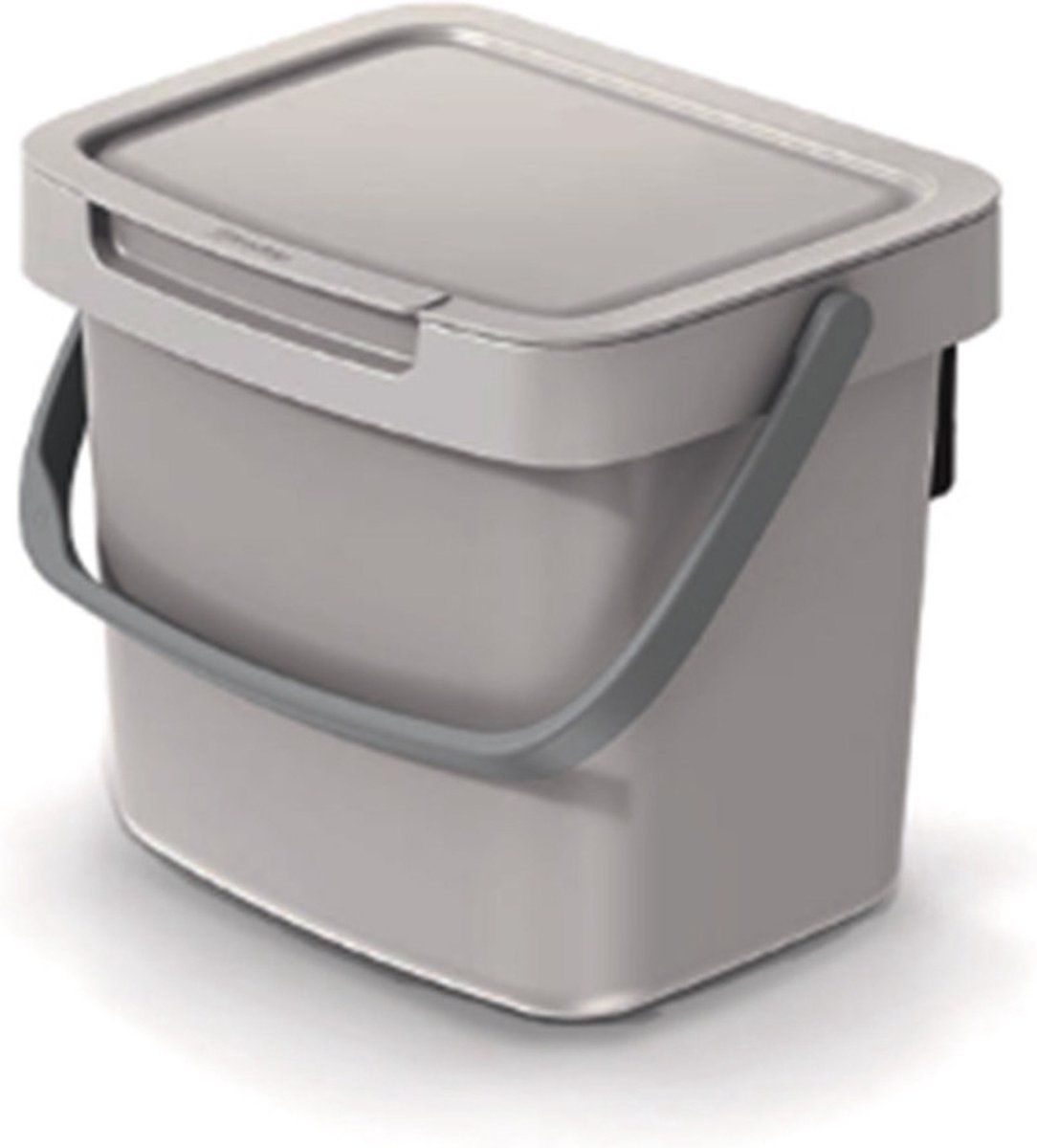 Goedkoopste Keden GFT aanrecht afvalbak - beige - 3L - afsluitbaar - 19 x 17 x 15 cm - klepje/hengsel - afval scheiden