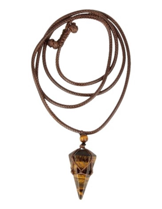 Collier oeil de tigre homme cône bol